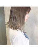 ＊外国人風ミントベージュ×外ハネ切りっぱなしボブ＊
