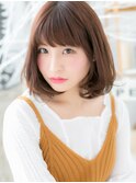 ★斜めバング×キャラメルベージュAラインボブ20代30代40代★8