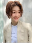【銀座◇成田】大人かわいいホワイトグレージュ小顔ショートボブ