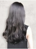 艶感♪髪質改善カラー大人可愛いグレイアッシュウェーブロング