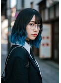 【olino】艶ハイトーン20代30代☆ブルーグラデーション
