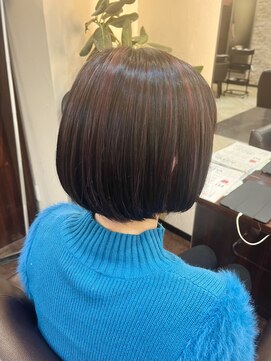 キャラ シャローネ 池袋(Chara Chalone) ピンクハイライト/切りっぱなしボブ/資生堂カラー【REINA】