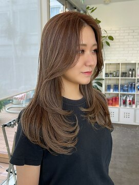 ディフィーノ 青山(DIFINO) 【DIFINO 青山】韓国レイヤー/顔まわりカット/グレージュ