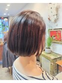 ノンジアミンカラー／艶髪ボブ