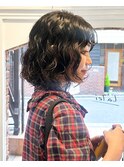 【白石】レディースボブパーマウェーブヘアスパイラル原宿
