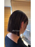 20代30代切りっぱなしボブ冬カラー小顔カット