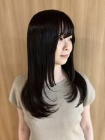 アロマ ヘアルーム 池袋店(AROMA hair room)&nbsp;艶感ブラックストレート×韓国風×レイヤーカット