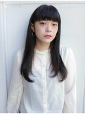 ナチュラルストレート 重めバング ぱっつん★★