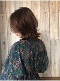 ウルフマッシュリバースカールホワイティアッシュワイドバング