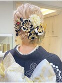3128ヘアアレンジ成人式　卒業式　袴振袖　披露宴　結婚式