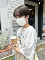 チャプター 問屋町(chapter)&nbsp;ブリーチなしカラーオリーブグレージュハンサムショートボブ韓国