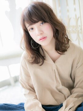 モッズ ヘア 福岡姪浜店(mod's hair) mod's姪浜/斜めバンググレージュカラーくせ毛風小顔こなれヘアg