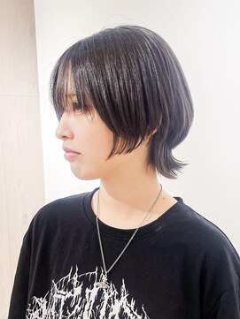ブランロール 中目黒店(Blanl'or) ワンホンレイヤーミルクティーブロンドダークブルー前髪顔まわり