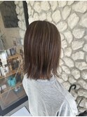 前髪パーマ ぱっつん前髪 ボブパーマ アースカラー