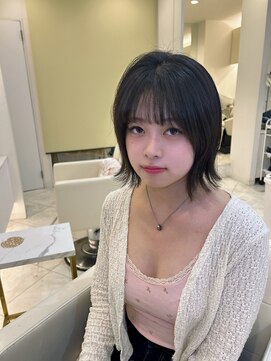 シャルム バイ アローズ 久留米店(CHARM BY AROSE) レイヤーボブ/小顔カット/前下がりボブ/切りっぱなし/韓国風