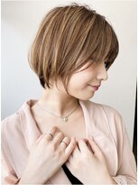 ムード マグ レーベル 南松本(MOOD Mag Label)&nbsp;20代30代大人可愛い小顔ボブ前下がりショートハイライト