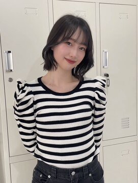 シーン(scene) グレージュ×レイヤーボブ×顔周り