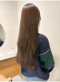 オリーブベージュ　スーパーロング　ゆるふわ　赤味消しカラー
