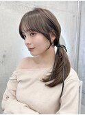 前髪カット　顔まわりカット　マロンベージュ