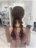 ツイン編みおろしアレンジ