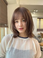 ガーデン 渋谷(GARDEN)&nbsp;ミディアム　レイヤー　顔周りカット　似合わせ　ベージュカラー