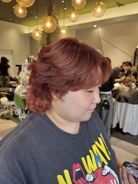 アマス 平塚店(Amas) 海外風くせ毛ハイレイヤー／レッドオレンジブラウン