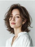クラゲヘアー/小顔/ココアベージュ/オリーブグレー/川西