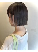 ○柔らかい透け感ラベンダーベージュ　アゴボブ