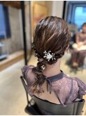 編みおろし　ヘアアレンジ　