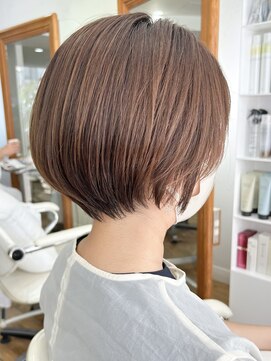 ヘッズ 本八幡店(HEADS) 大人ショート　美髪　ピンクブラウン　切りっぱなしボブ