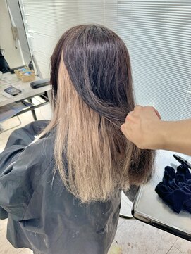 アジールヘア 所沢プロペ通り店(agir hair) インナーホワイトベージュデザインカラーレイヤーカット所沢韓国