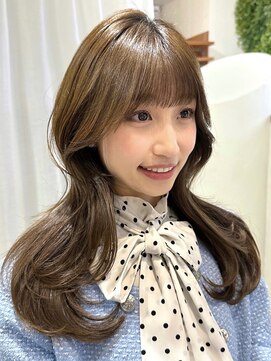 ビューブルー 亀戸錦糸町(VIEW BLUE) 美髪カールピンクブラウン韓国レイヤーロングセミディ顔周り前髪