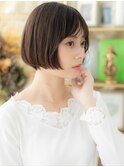 切りっぱなしアースカラー小顔前下がりボブc5上尾20代30代40代