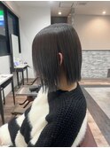切りっぱなしボブ×グレージュ