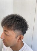 ツイストスパイラルパーマツーブロック刈り上げ床屋バーバー