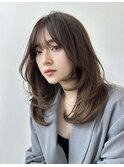 上品さと可愛さと色気のあるヘアです。　顔まわりのゆるレイヤー