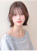 ナチュラルボブ前髪ありミニボブ◎20代30代40代50代ショートボブ