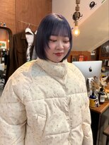 チャプター 問屋町(chapter)&nbsp;ケアブリーチダブルカラーラベンダーグレージュ切りっぱなしボブ