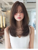 ダル 渋谷/表参道(DAL.)&nbsp;顔周りカットハッシュカットダークブラウンワンホンレイヤー韓国