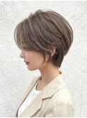 イメチェンヘアスタイル 、ピンクベージュ、アンブレラカラー