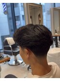 渋谷　フェード　リバースセンターパート　ニュアンスパーマ