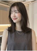 大人可愛いミディアム20代30代40代◎前髪なし外ハネロブ越