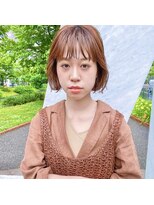 ハル ヘアスタジオ(haRu hair studio)&nbsp;ミニボブ×オレンジベージュ
