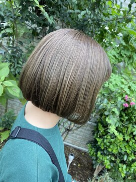 東京ヘアーサロン ミニボブ×オリーブアッシュ/20代/30代/40代/北本/桶川/鴻巣