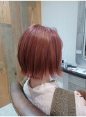 サクラCOLOR　外はねボブ　ベイビーピンク　インナーカラー