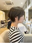 大人ショートヘアイルミナカラーグレーベージュ