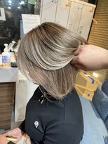 ラフ(LAFF)&nbsp;#バレイヤージュ#グレージュカラー#ボブウルフ#ココアベージュ