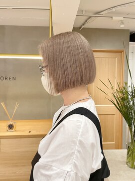 ローレン(LOREN) ミルクティーベージュぷつっとボブケアブリーチ 梅田