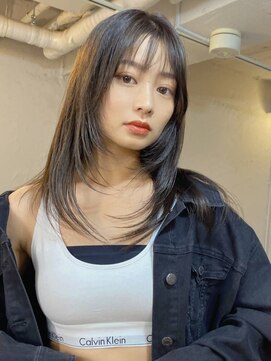 ハニー 町田(HONEY) フェイスレイヤーカット　オリーブベージュ　ミントアッシュ