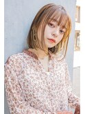 #切りっぱなしボブ美髪ピンクブラウンベリーショート